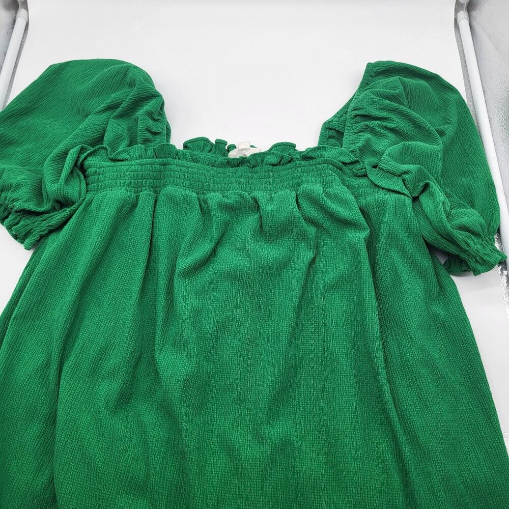 SUGARLIPS Womens LG Kelly Green Miss Sunshine Convertible Sleeve Babydoll Dress - Picture 11 of 12